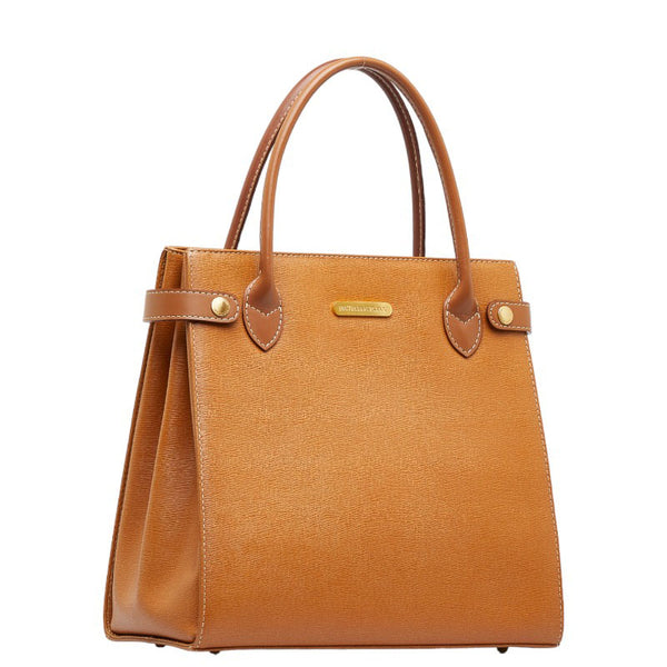 バーバリー ノバチェック シャドーホース ハンドバッグ トートバッグ ブラウン レザー レディース BURBERRY 【中古】