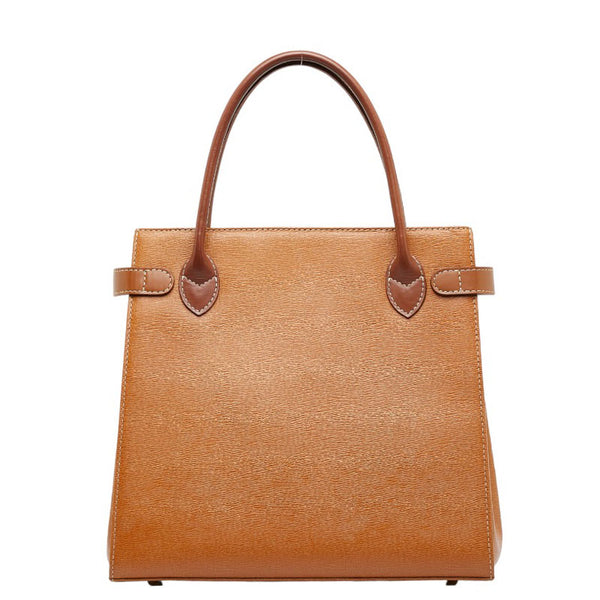 バーバリー ノバチェック シャドーホース ハンドバッグ トートバッグ ブラウン レザー レディース BURBERRY 【中古】