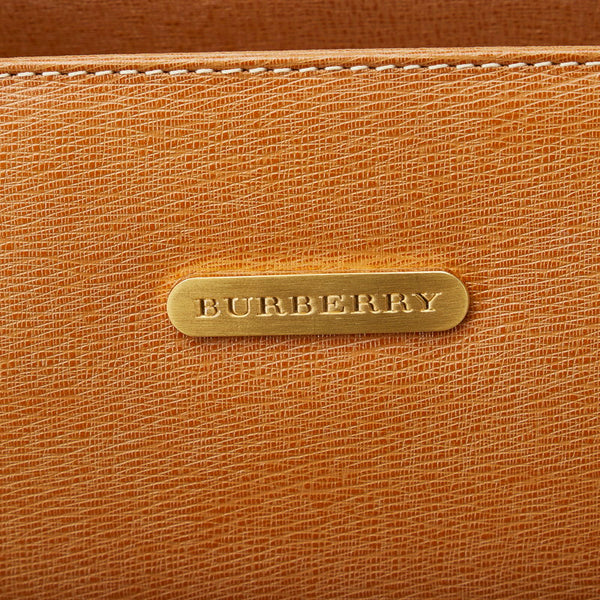 バーバリー ノバチェック シャドーホース ハンドバッグ トートバッグ ブラウン レザー レディース BURBERRY 【中古】