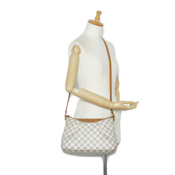 ルイ ヴィトン ダミエ アズール シラク―サPM 斜め掛け ショルダーバッグ  N41113 ホワイト PVC レザー レディース LOUIS VUITTON 【中古】