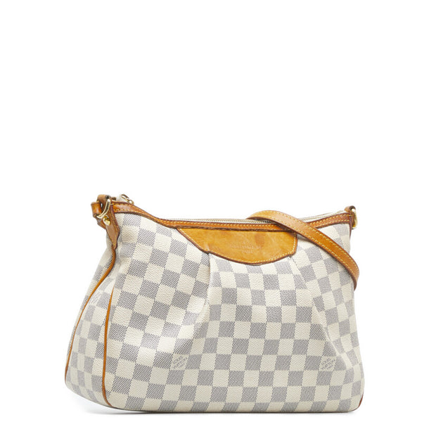 ルイ ヴィトン ダミエ アズール シラク―サPM 斜め掛け ショルダーバッグ  N41113 ホワイト PVC レザー レディース LOUIS VUITTON 【中古】