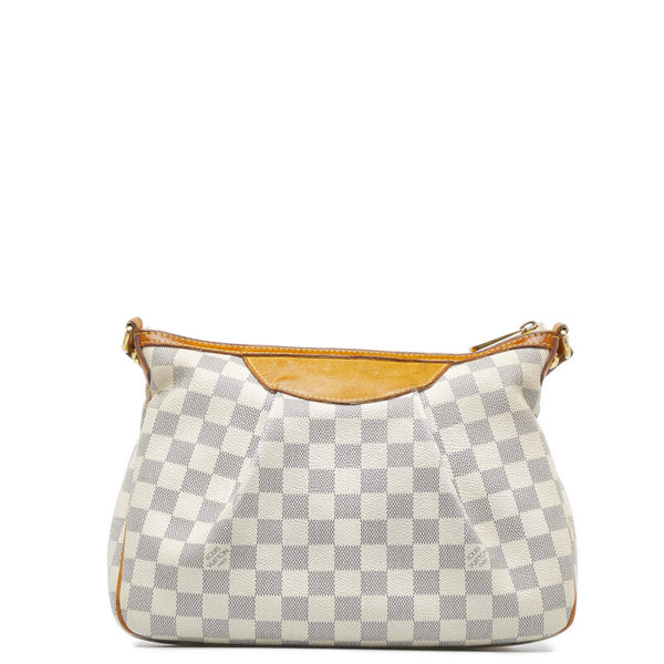 ルイ ヴィトン ダミエ アズール シラク―サPM 斜め掛け ショルダーバッグ  N41113 ホワイト PVC レザー レディース LOUIS VUITTON 【中古】