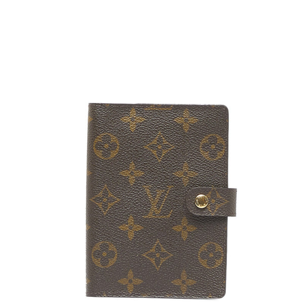 ルイ ヴィトン モノグラム アジェンダPM 手帳カバー R20005 ブラウン PVC レディース LOUIS VUITTON 【中古】