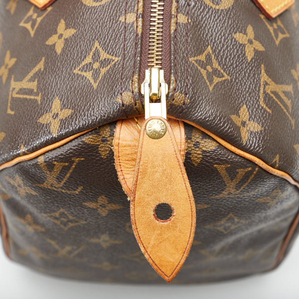 ルイ ヴィトン モノグラム スピーディ30 ハンドバッグ ミニボストンバッグ M41526 ブラウン PVC レザー レディース LOUIS VUITTON 【中古】