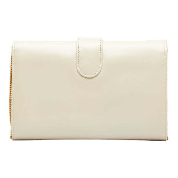 グッチ インターロッキングG チェーン ショルダーバッグ ホワイト レザー レディース GUCCI 【中古】