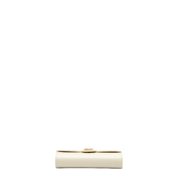 グッチ インターロッキングG チェーン ショルダーバッグ ホワイト レザー レディース GUCCI 【中古】