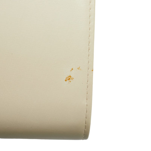 グッチ インターロッキングG チェーン ショルダーバッグ ホワイト レザー レディース GUCCI 【中古】