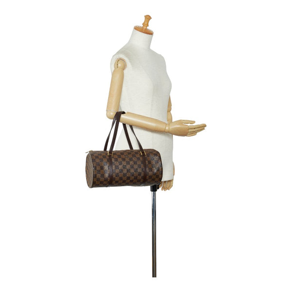 ルイ ヴィトン ダミエ パピヨン30 ハンドバッグ N41210 ブラウン PVC レザー レディース LOUIS VUITTON 【中古】