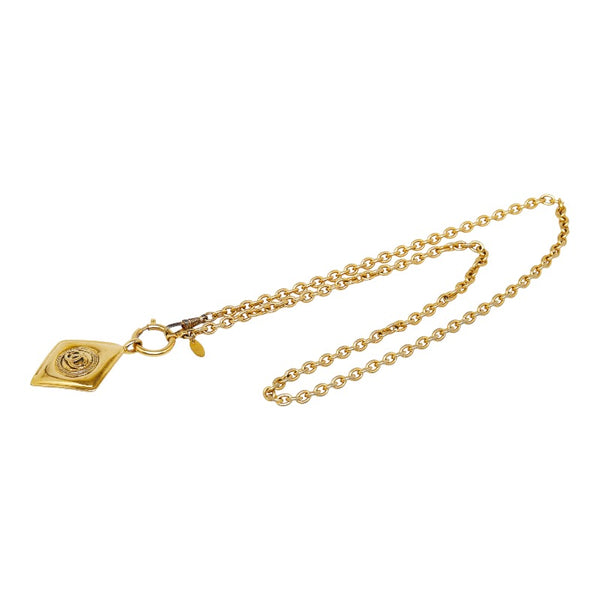 シャネル ヴィンテージ ココダイヤプレート ネックレス ゴールド メッキ レディース CHANEL 【中古】