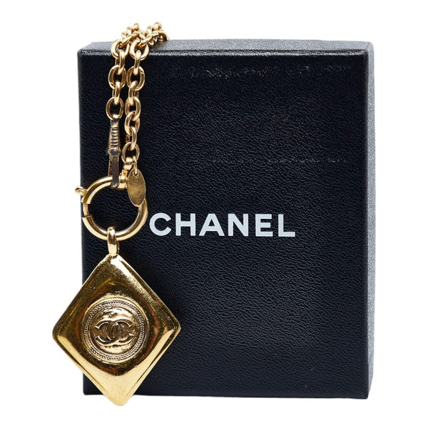シャネル ヴィンテージ ココダイヤプレート ネックレス ゴールド メッキ レディース CHANEL 【中古】