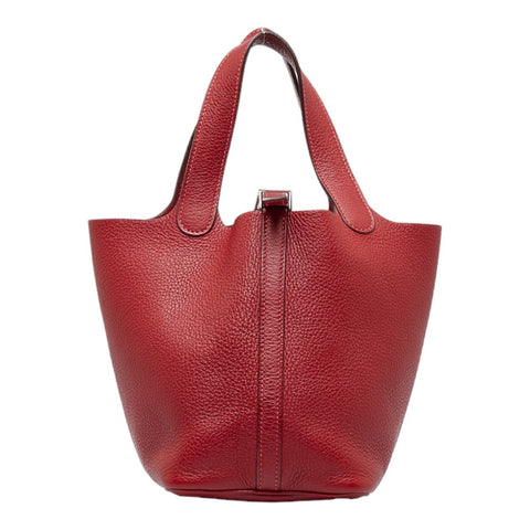 エルメス ピコタンPM SV金具 ハンドバッグ ルージュアッシュ トリヨンクレマンス レディース HERMES 【中古】