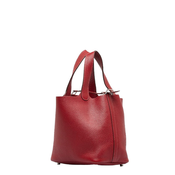 エルメス ピコタンPM SV金具 ハンドバッグ ルージュアッシュ トリヨンクレマンス レディース HERMES 【中古】