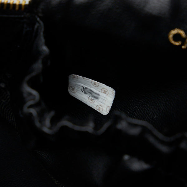 シャネル ココマーク 横型 バニティバッグ ハンドバッグ ブラック レザー キャビアスキン レディース CHANEL 【中古】