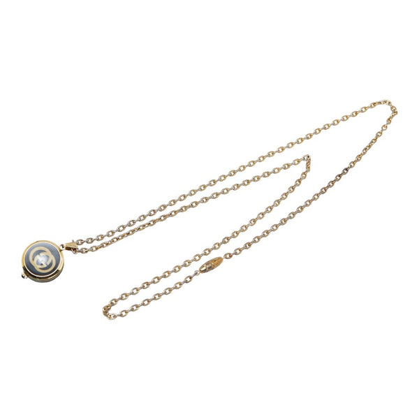 グッチ ヴィンテージ インターロッキングG 手巻き ネックレス ペンダントウォッチ ゴールド メッキ ガラス レディース GUCCI 【中古】