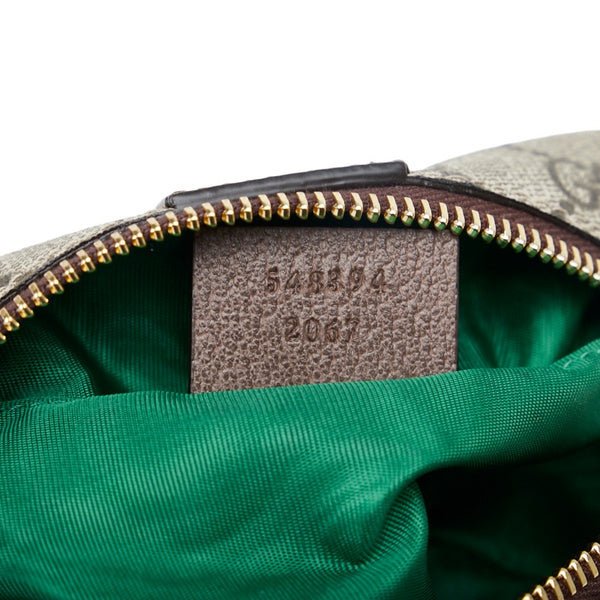 グッチ オフィディア GGスプリーム ポーチ 548394 ベージュ ブラウン PVC レザー レディース GUCCI 【中古】