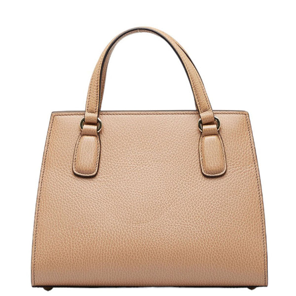 グッチ インターロッキングG ソーホー ハンドバッグ ショルダーバッグ 2WAY 607722 ベージュ レザー レディース GUCCI 【中古】