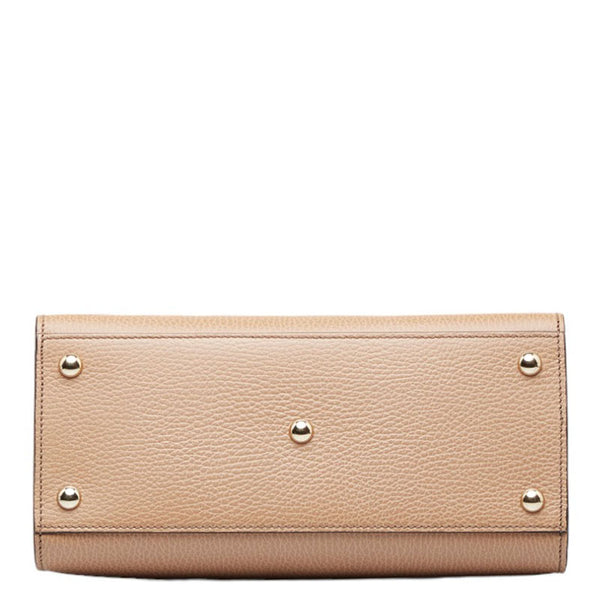 グッチ インターロッキングG ソーホー ハンドバッグ ショルダーバッグ 2WAY 607722 ベージュ レザー レディース GUCCI 【中古】