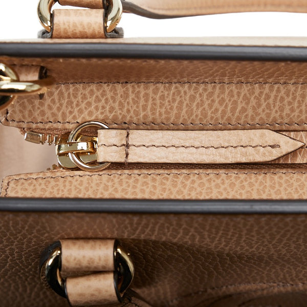 グッチ インターロッキングG ソーホー ハンドバッグ ショルダーバッグ 2WAY 607722 ベージュ レザー レディース GUCCI 【中古】