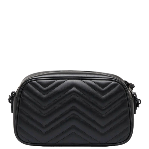 グッチ GGマーモント キルティング スモール 斜め掛け チェーン ショルダーバッグ 447632 ブラック レザー レディース GUCCI 【中古】