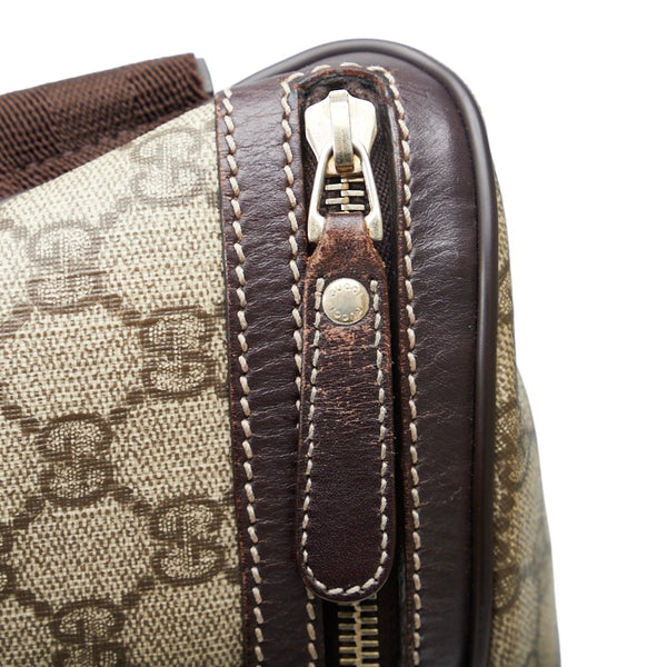 グッチ GGスプリーム ボディバッグ ウエストバッグ 211110 ベージュ ブラウン PVC レザー レディース GUCCI 【中古】