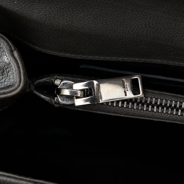 サンローラン チェーン ショルダーバッグ ハンドバッグ サッチェル 2WAY 392737 グレー レザー レディース SAINT LAURENT 【中古】