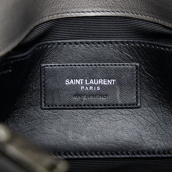 サンローラン チェーン ショルダーバッグ ハンドバッグ サッチェル 2WAY 392737 グレー レザー レディース SAINT LAURENT 【中古】