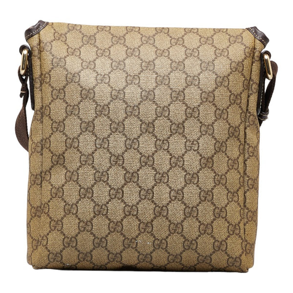 グッチ GGスプリーム 斜め掛け ショルダーバッグ 223666 ベージュ ブラウン PVC レザー レディース GUCCI 【中古】