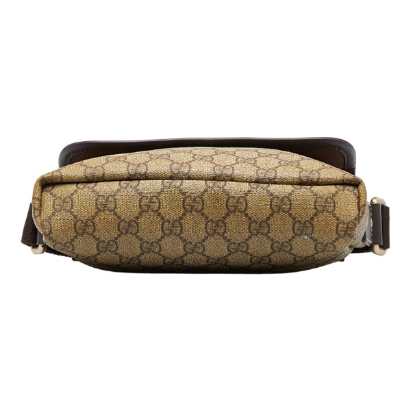 グッチ GGスプリーム 斜め掛け ショルダーバッグ 223666 ベージュ ブラウン PVC レザー レディース GUCCI 【中古】