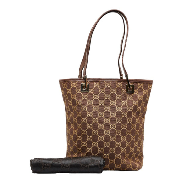 グッチ GGキャンバス ミニ トート ハンドバッグ トートバッグ 002 1099 ブラウン キャンバス レザー レディース GUCCI 【中古】