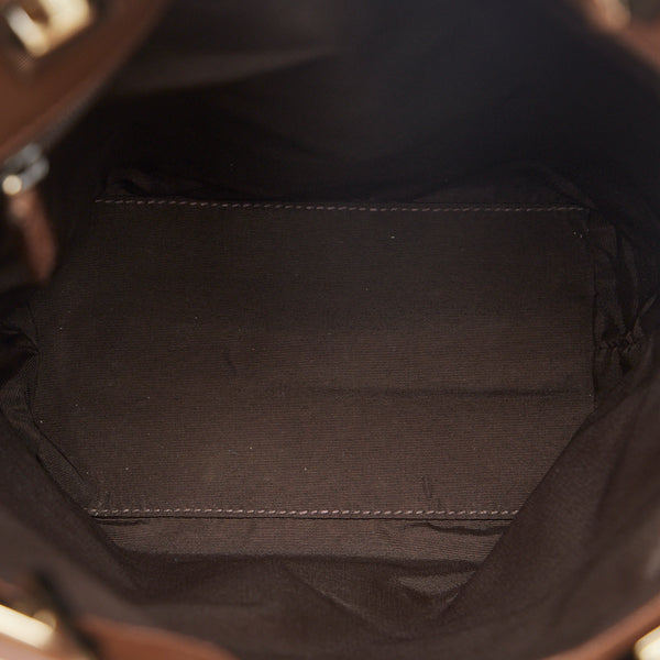 グッチ GGキャンバス ミニ トート ハンドバッグ トートバッグ 002 1099 ブラウン キャンバス レザー レディース GUCCI 【中古】