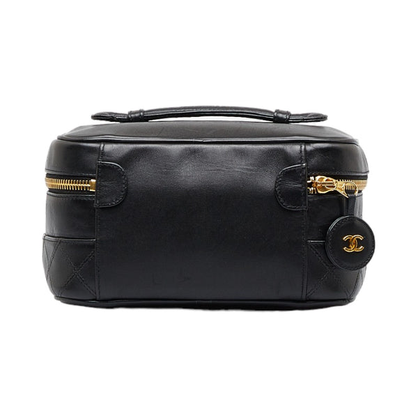 シャネル ビコローレ ココマーク ハンドバッグ バニティバッグ ブラック ラムスキン レディース CHANEL 【中古】