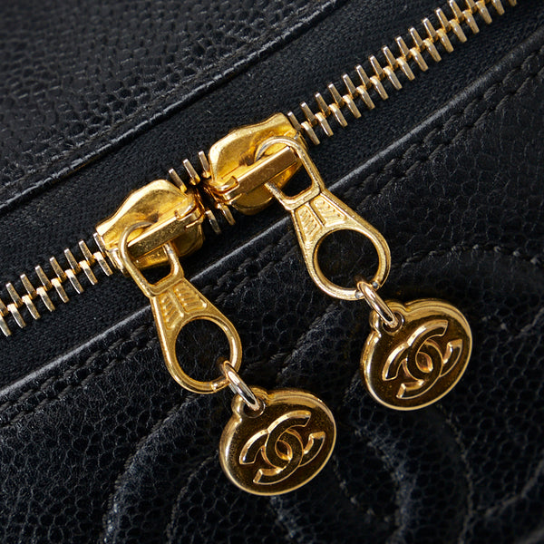 シャネル ココマーク ハンドバッグ バニティバッグ ブラック キャビアスキン レディース CHANEL 【中古】