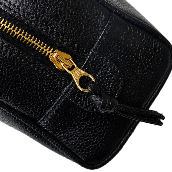 シャネル デカココマーク バニティバッグ ブラック キャビアスキン レディース CHANEL 【中古】