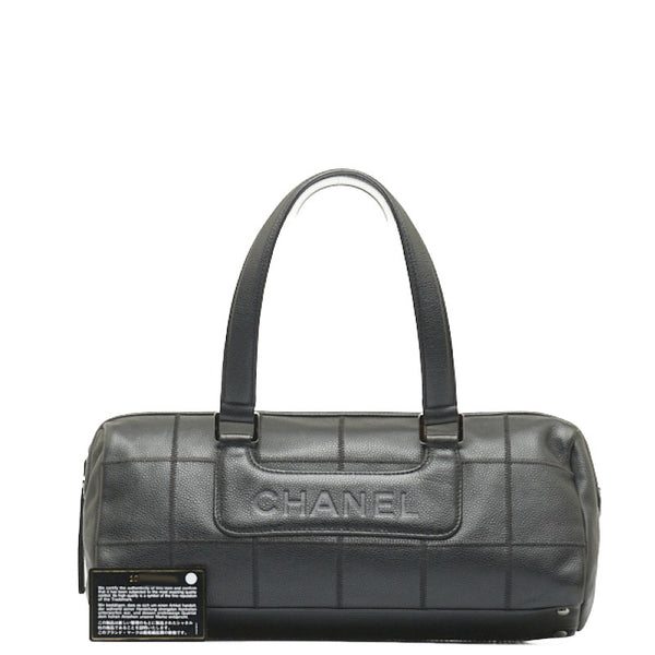 シャネル チョコバー ハンドバッグ ブラック キャビアスキン レディース CHANEL 【中古】
