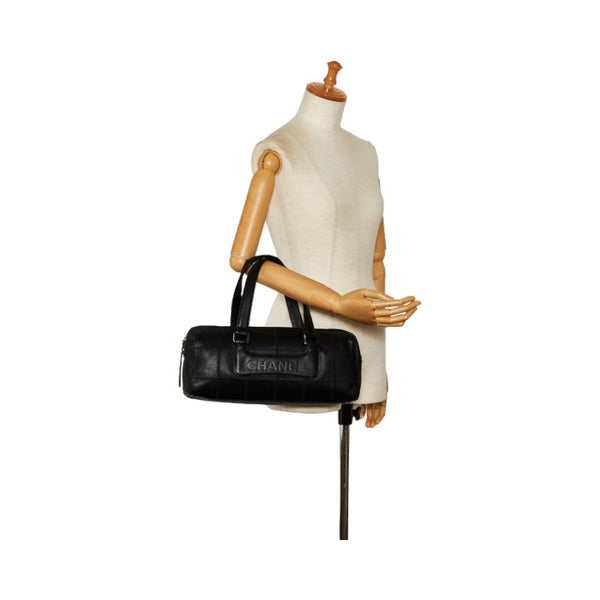 シャネル チョコバー ハンドバッグ ブラック キャビアスキン レディース CHANEL 【中古】