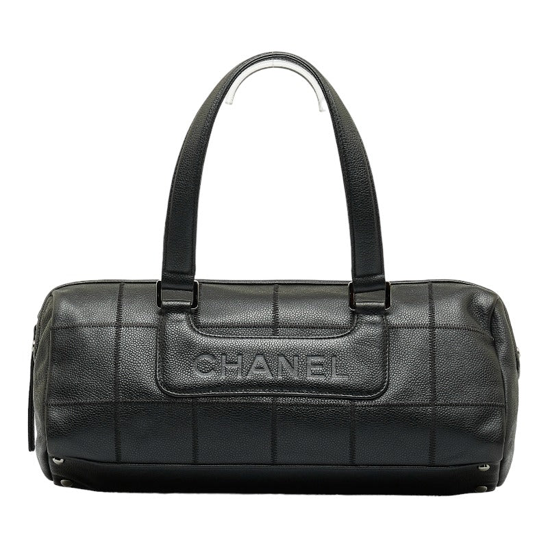 シャネル チョコバー ハンドバッグ ブラック キャビアスキン レディース CHANEL 【中古】