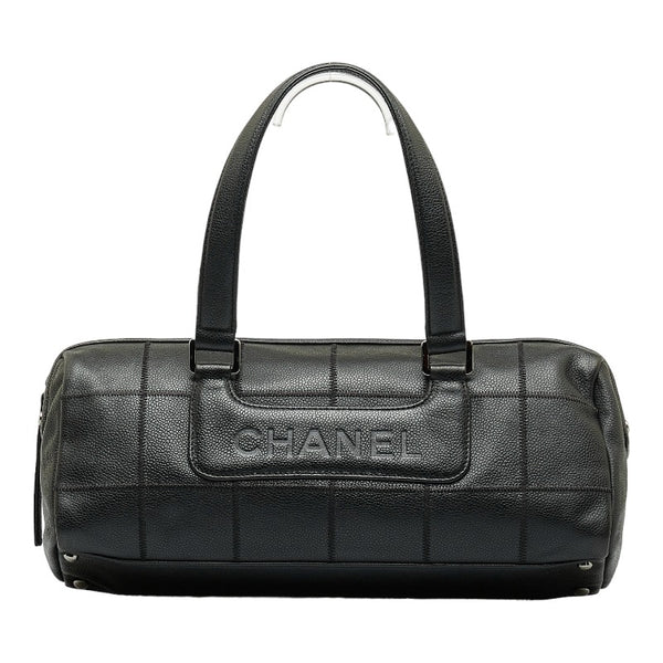 シャネル チョコバー ハンドバッグ ブラック キャビアスキン レディース CHANEL 【中古】