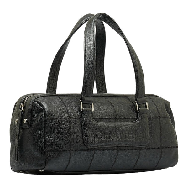 シャネル チョコバー ハンドバッグ ブラック キャビアスキン レディース CHANEL 【中古】