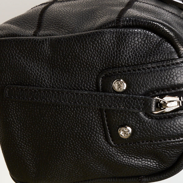 シャネル チョコバー ハンドバッグ ブラック キャビアスキン レディース CHANEL 【中古】