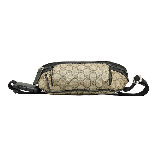グッチ GGスプリーム ボディバッグ ウェストバッグ 450946 ベージュ ブラック キャンバス レザー レディース GUCCI 【中古】