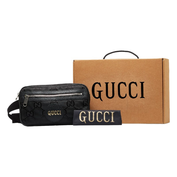 グッチ GGナイロン オフザグリッド ベルトバッグ ウエストバッグ  ボディバッグ 631341 ブラック ナイロン レザー レディース GUCCI 【中古】