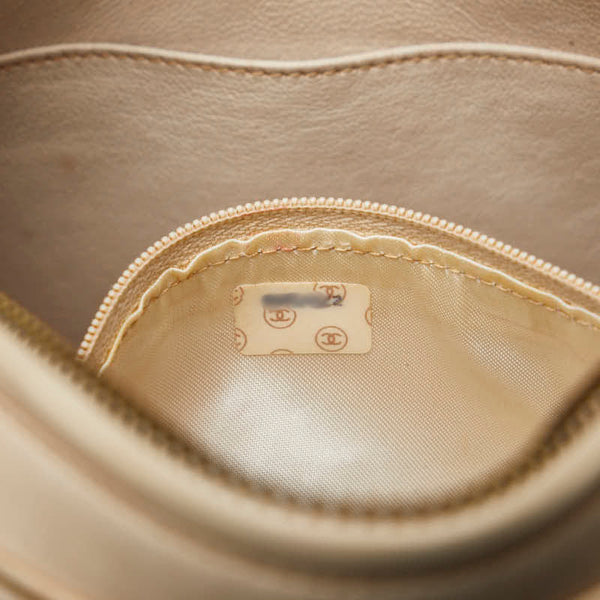 シャネル ココマーク タッセル フリンジ チェーン ショルダーバッグ ベージュ ラムスキン レディース CHANEL 【中古】