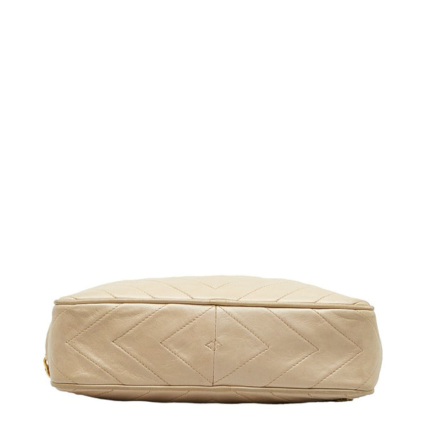 シャネル ココマーク タッセル フリンジ チェーン ショルダーバッグ ベージュ ラムスキン レディース CHANEL 【中古】