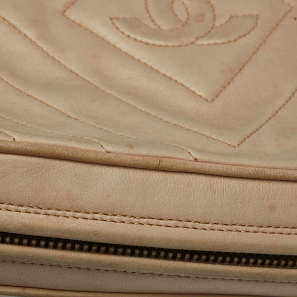 シャネル ココマーク タッセル フリンジ チェーン ショルダーバッグ ベージュ ラムスキン レディース CHANEL 【中古】