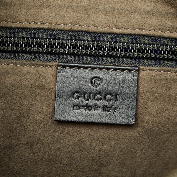 グッチ グッチシマ シルバー金具 斜め掛け ショルダーバッグ 406410 ブラック レザー レディース GUCCI 【中古】