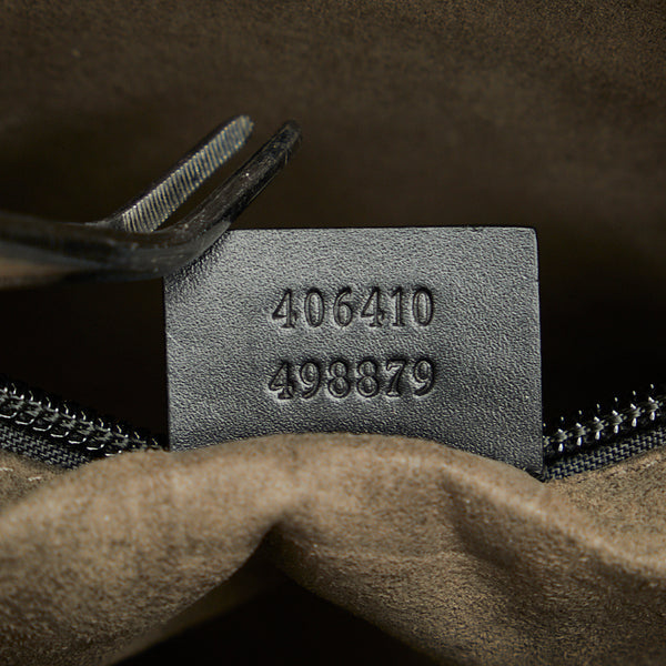 グッチ グッチシマ シルバー金具 斜め掛け ショルダーバッグ 406410 ブラック レザー レディース GUCCI 【中古】