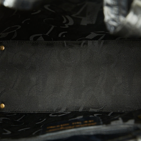 サルヴァトーレフェラガモ ヴァラ クロコ型押し ゴールド金具 ハンドバッグ ショルダーバッグ 2WAY AG-21 8252 ブラック レザー レディース Salvatore Ferragamo 【中古】