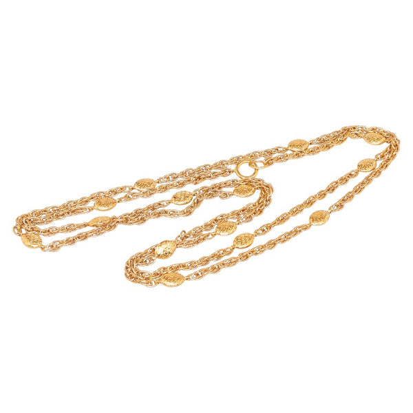 シャネル ロング チェーン ネックレス ゴールド メッキ レディース CHANEL 【中古】