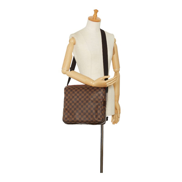 ルイ ヴィトン ダミエ ナヴィグリオ 斜め掛け ショルダーバッグ N45255 ブラウン PVC レザー レディース LOUIS VUITTON 【中古】