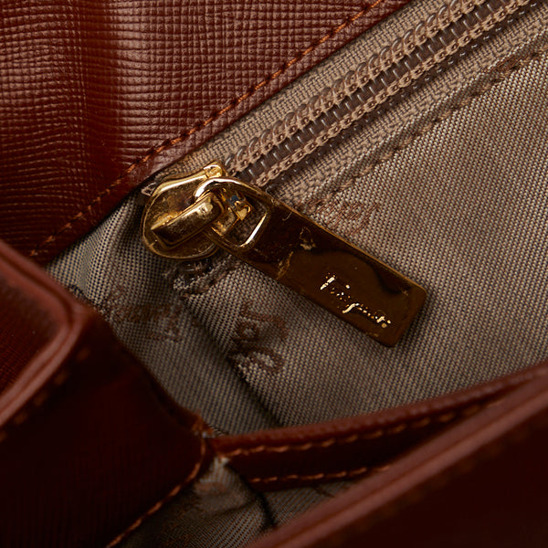 サルヴァトーレフェラガモ ガンチーニ ハンドバッグ ショルダーバッグ 2WAY BA-21 0290 ブラウン レザー レディース Salvatore Ferragamo 【中古】